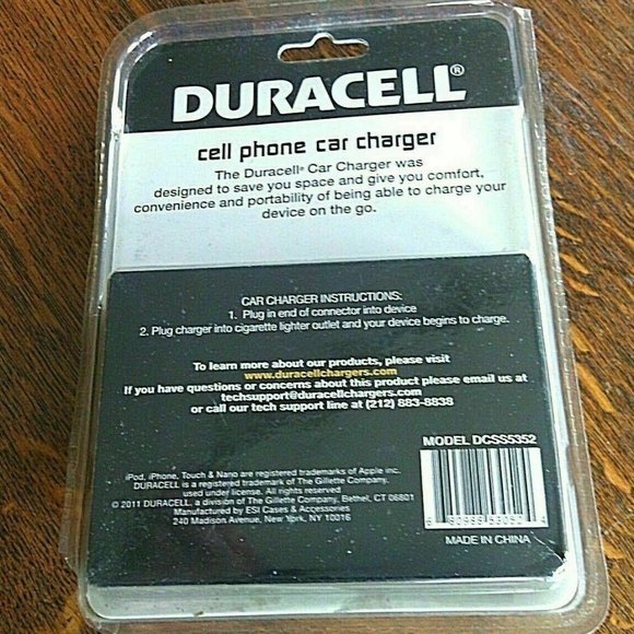 Cell Phone Car Charger DURACELL iPad(R)/iPhone(R)/iPod(R) 30-Pin Mobile Nano New - Picture 11 of 16